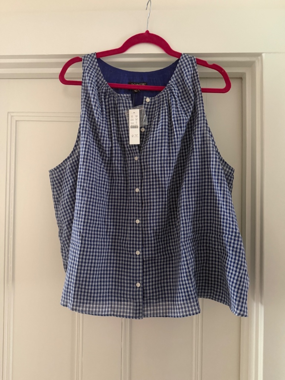 Cotton voile gingham tank - Picture 4 of 4